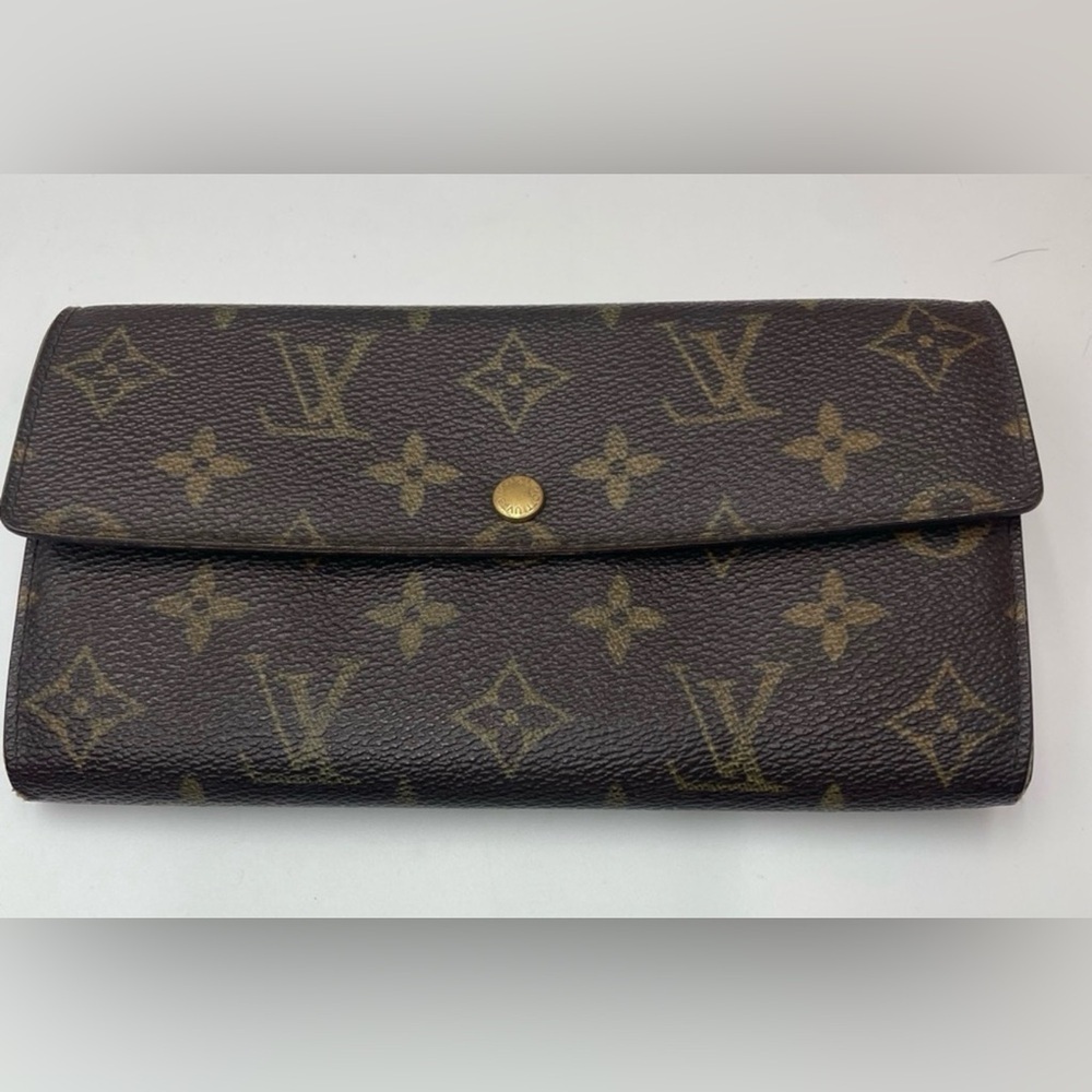 Louis Vuitton Brown Monogram Sarah Wallet Long Vintage